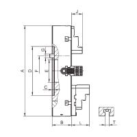 4 Jaw Steel Independent Chuck, 1 Piece Jaw (Front Mount) - 4306 Series (Bison) - 0