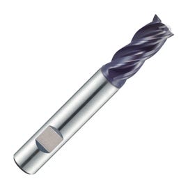 4 Flute V7 Plus Coated Carbide Multiple Helix Chamfer Prep Weldon Shank End Mill - GMF53/GMF57 (YG-1)