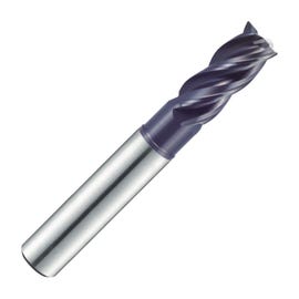 4 Flute V7 Plus Coated Carbide Reduced Neck Multiple Helix Chamfer Prep Plain Shank End Mill - GMF60 (YG-1)