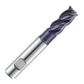 4 Flute V7 Plus Coated Carbide Reduced Neck Multiple Helix Chamfer Prep Weldon Shank End Mill - GMF61 (YG-1)