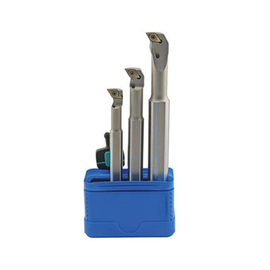 3 Piece SDQCR/L Boring Bar Set - Includes 10, 12, 16mm Solid Steel Shanks, 108 Degree Approach, Screw On Clamp for DCMT Inserts - SDQCR/L Series (Teknik)